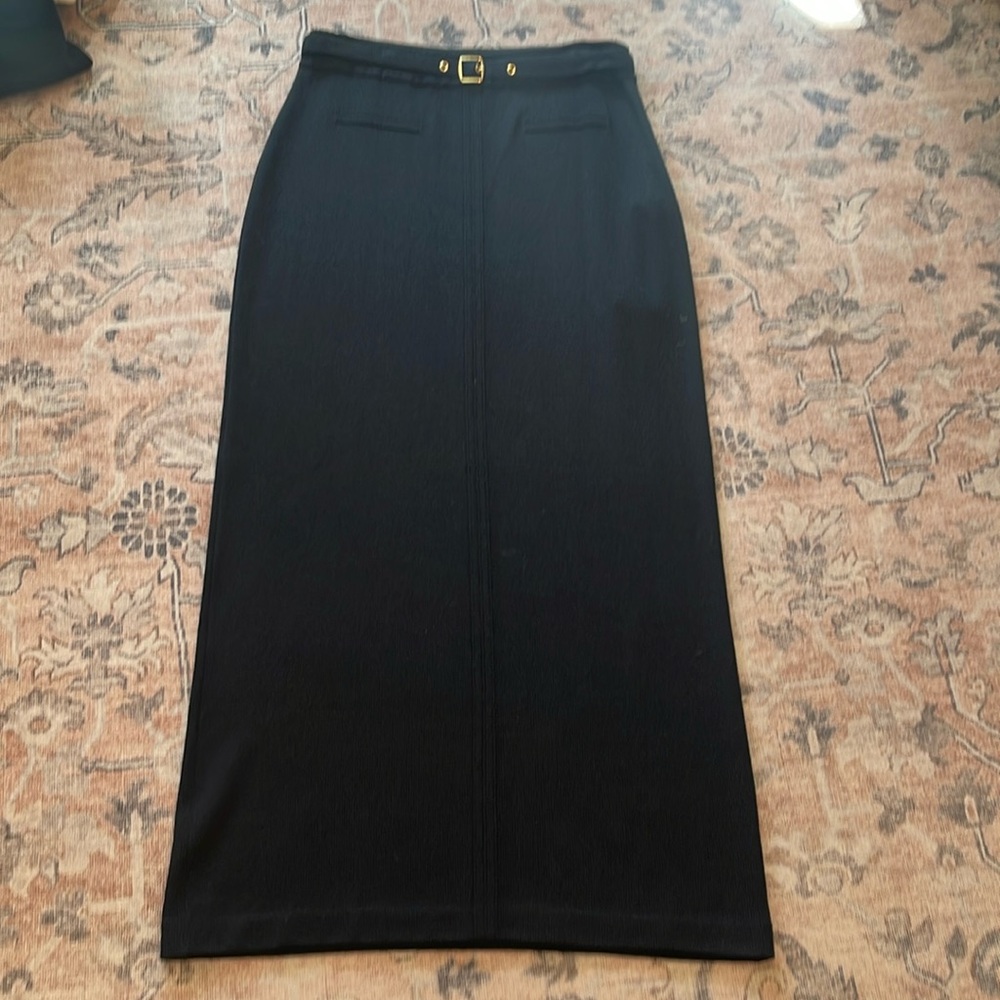 St John Sport long knit black skirt size M